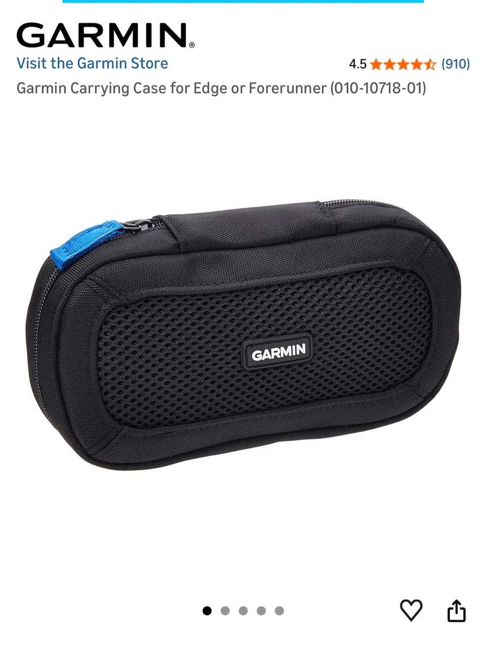 Garmin Black Carrying Case with Blue Zipper Accent